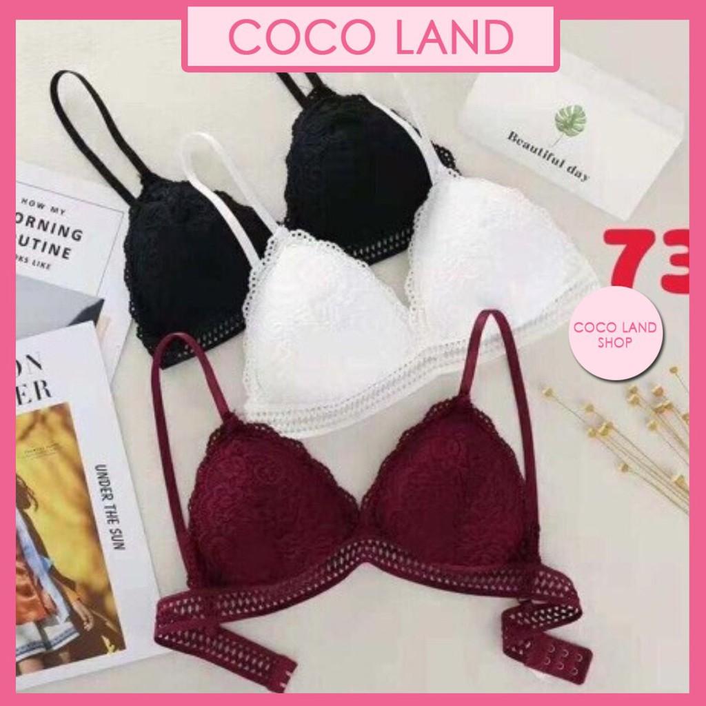 Áo bra phối ren mỏng Bra Hở Lưng Chất Cotton Thun Gân Áo Bra Freesize Không Gọng Cài Sau Hot Hit