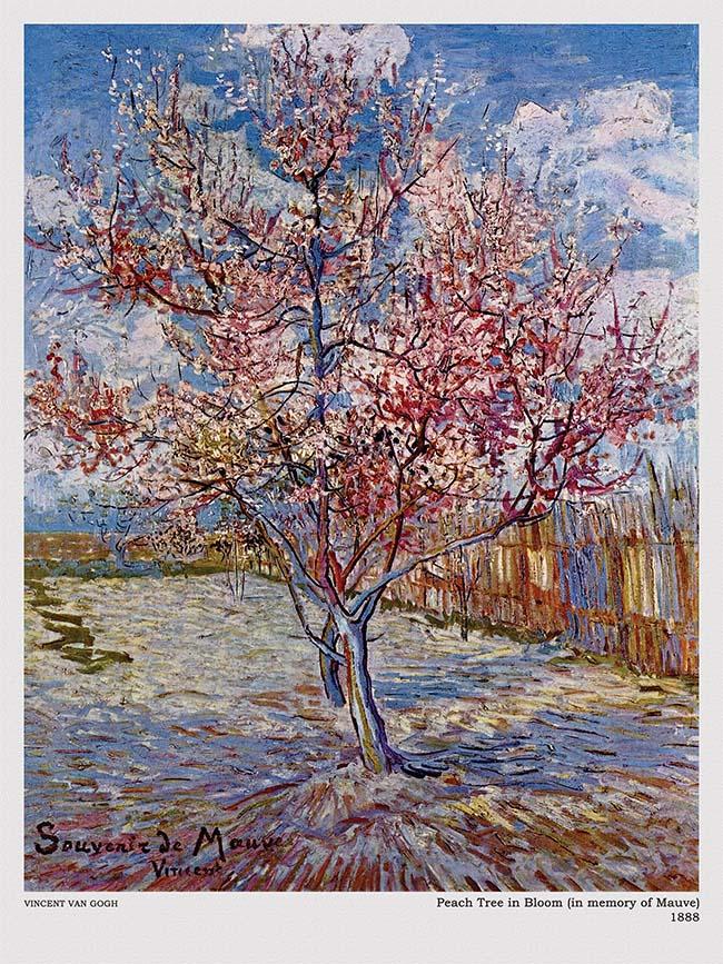 Tranh canvas - Peach Tree in Bloom (in memory of Mauve) (1888) - Vincent van Gogh - DH010