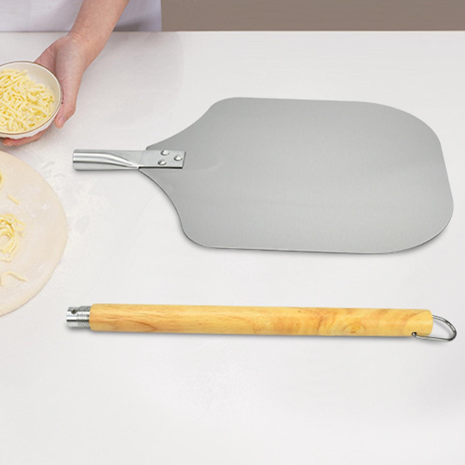 Stainless Steel Pizza Peel Kitchen Baking Tools Pizza Paddle Wooden Handle