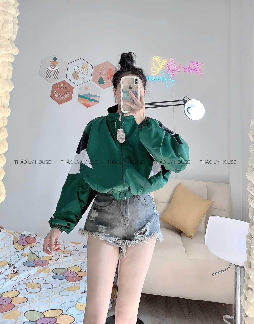 Áo khoác dù croptop form rộng cánh dơi 2 lớp đẹp, áo khoác thể thao chất dù thoáng mát, áo khoác lửng hàn quốc cá tính