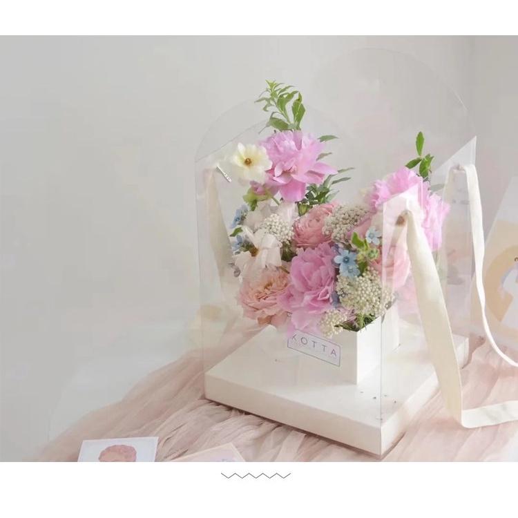 TÚI HỘP CẮM HOA, QUÀ TẶNG - Túi giấy mica đựng hoa phong cách Hàn Quốc
