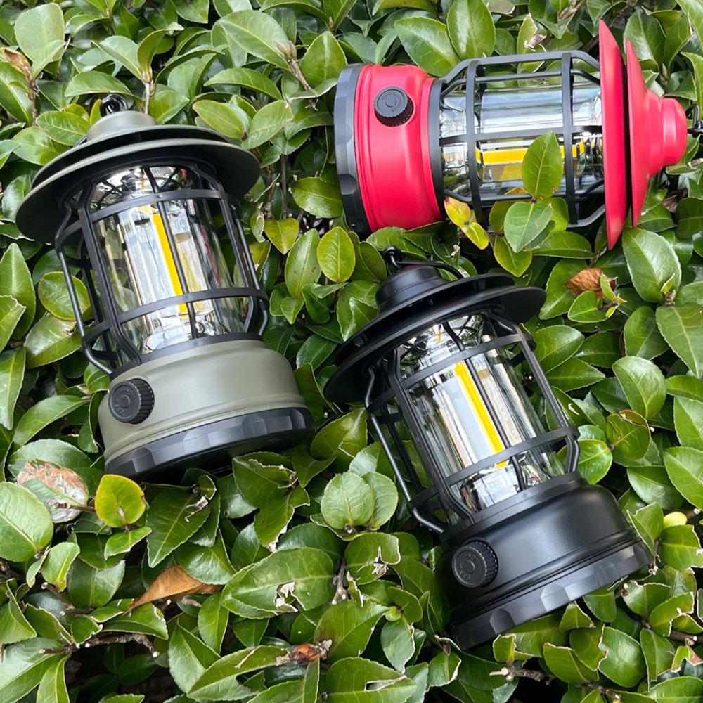Outdoor Camping Light Retro Campsite Lantern USB Night Light Emergency Lamp Stepless Dimming for Hiking Tent Fishing