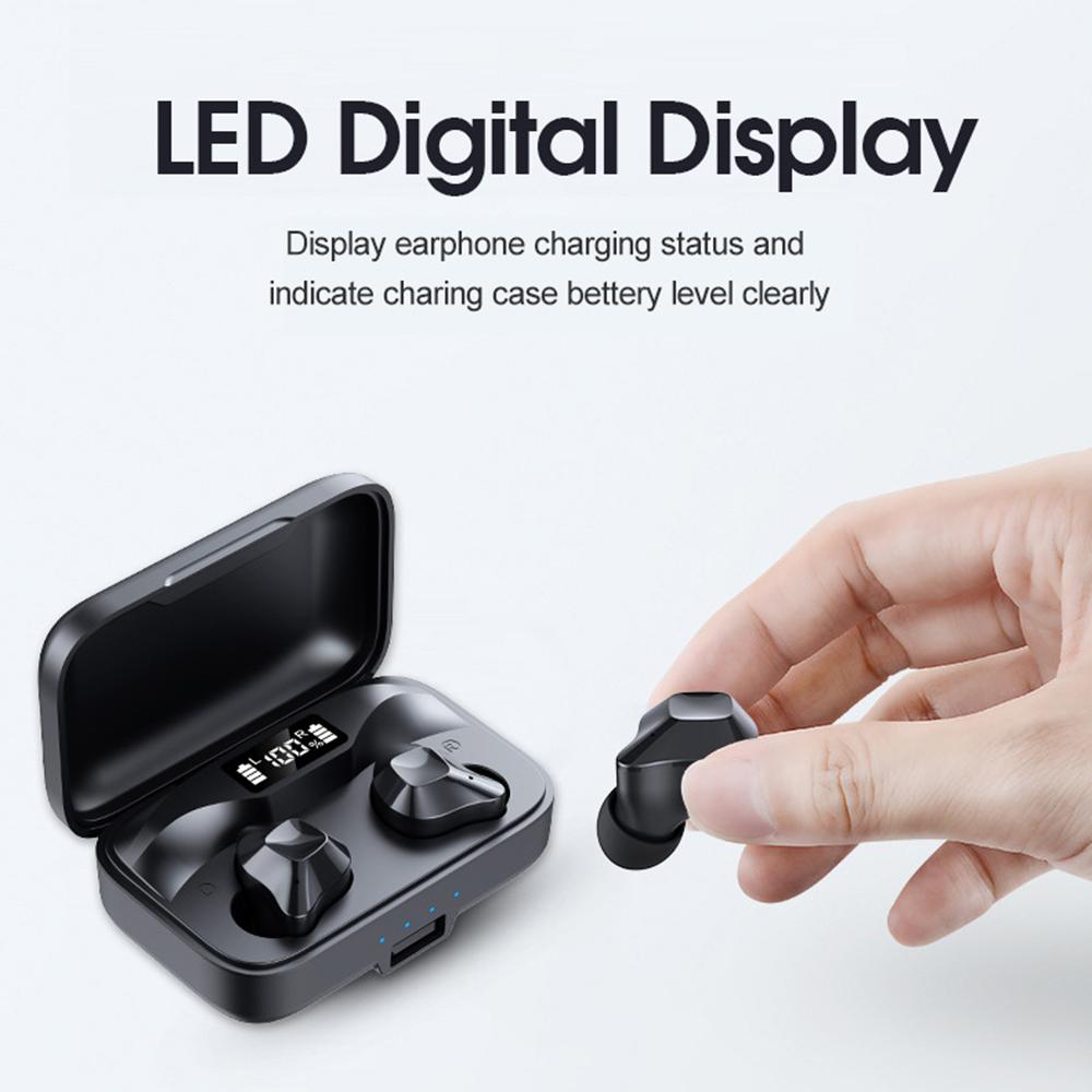 Tai nghe không dây Earbuds BT 5.0 Âm trầm sâu CVC Loại bỏ tiếng ồn Màn hình LED kỹ thuật số