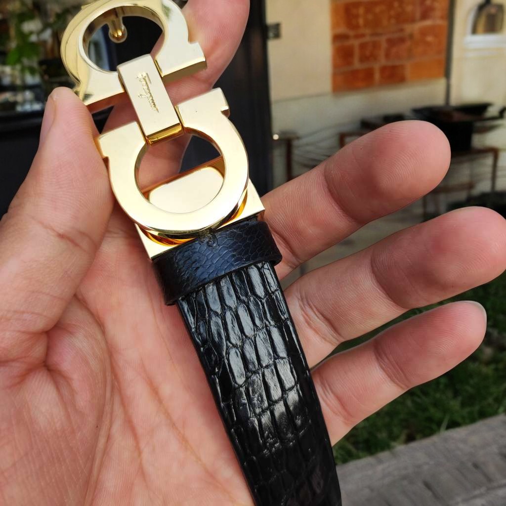 Dây nịt nữ Khóa xịn. Dây liền tấm da bụng cá sấu!