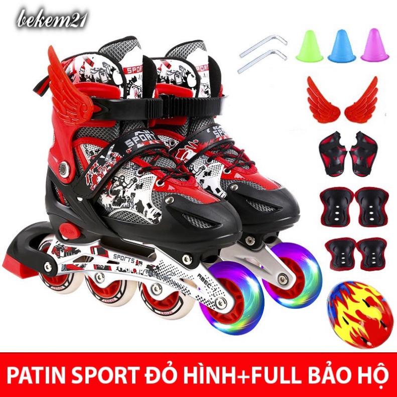 (8 MẪU) Rẻ Nhất Thị Trường Giày Trượt Patin Phát Sáng Sport Trẻ Em - Batin Người Lớn QF Thế Hệ Mới (Tặng 2 Thanh Cờ Lê T