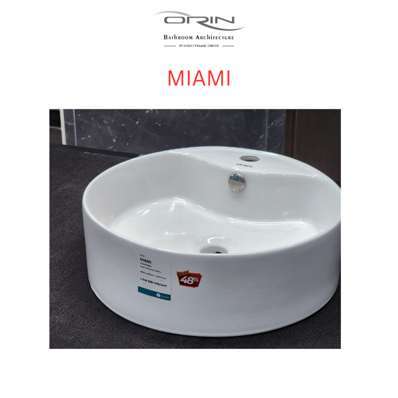 Chậu rửa đặt bàn nhập khẩu ORIN Miami