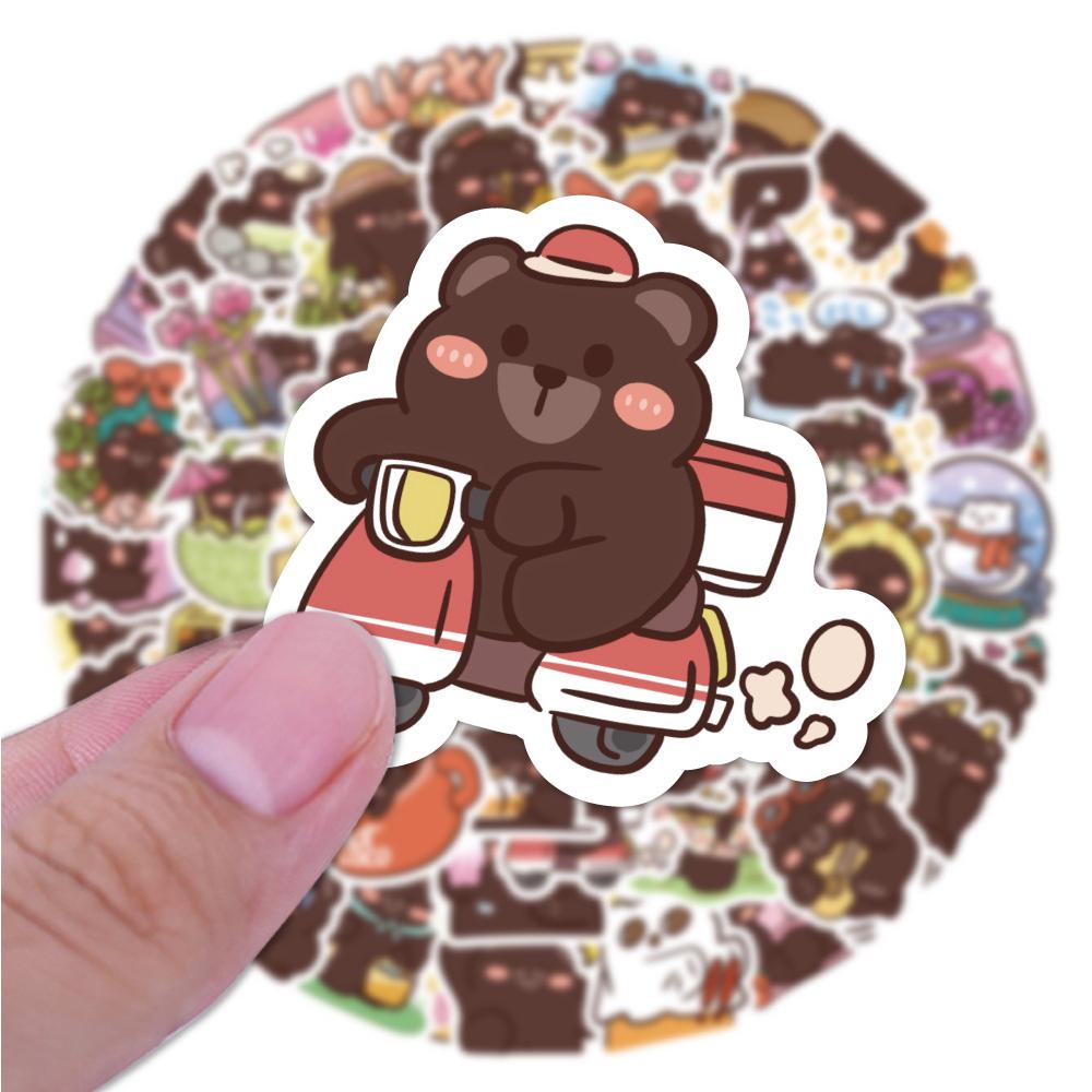 Sticker GẤU MẬP phong cách hàn quốc hoạt hình cute trang trí mũ bảo hiểm,guitar,ukulele,điện thoại,sổ tay,laptop-mẫu S90