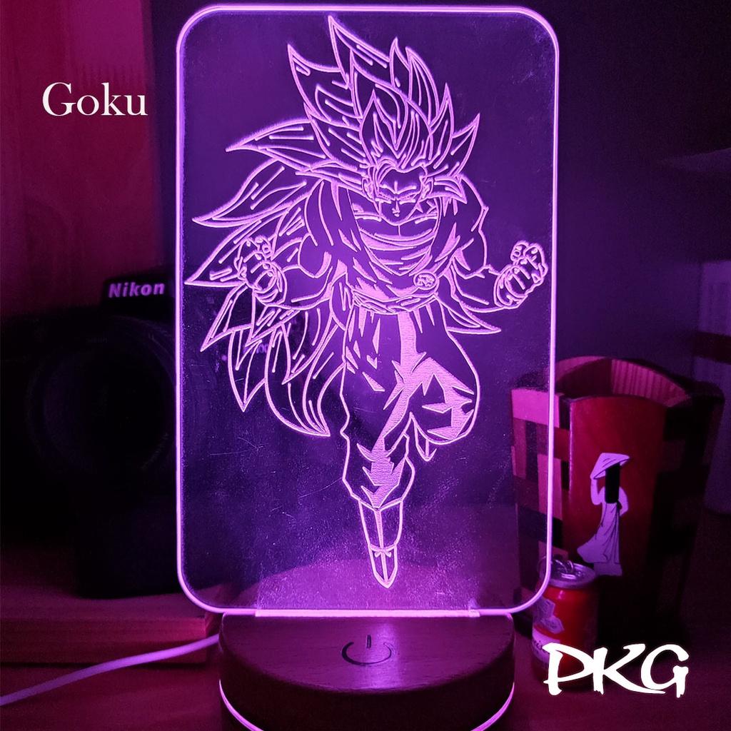 Đèn Ngủ Led 3D GOKU nhân vật Anime phát sáng 16 màu cảm ứng có điều khiển từ xa