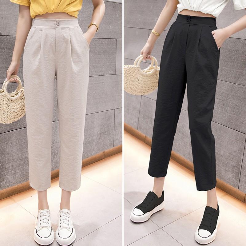 Quần Baggy Nữ chất đũi Hàn cao cấp Madela, phong cách trẻ trung năng động , kiểu dáng basic dễ phối đồ - QBG103