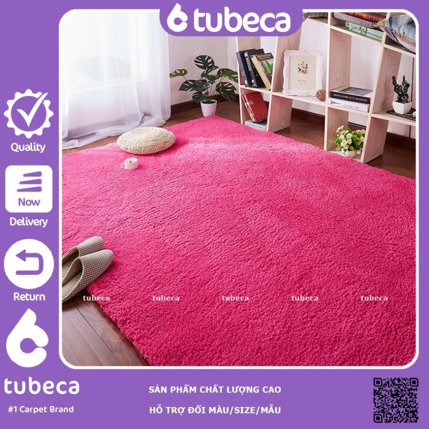 Thảm Lông Cừu Trải Sàn Phòng Khách | Màu Đỏ Hoa Hồng | Thảm Cao Cấp | Dày Dặn | Cực Êm | 2m x 1m6 | TUBECA
