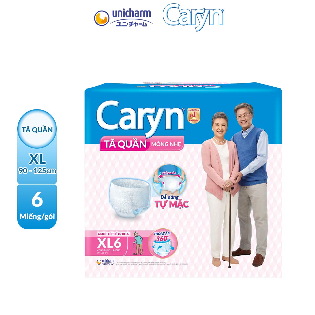 Tã Quần Người Lớn Caryn Mỏng Nhẹ XL6