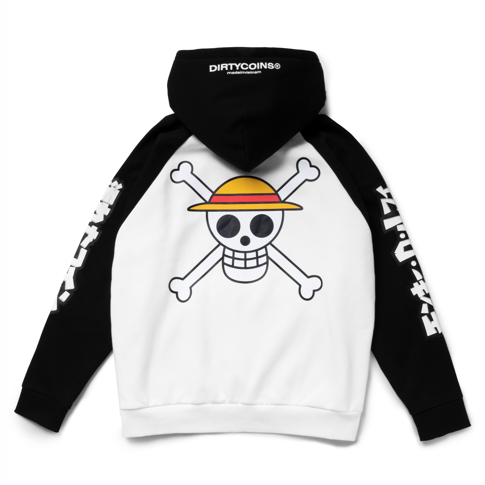 Áo Khoác DirtyCoins x One Piece Luffy Raglan Hoodie - White