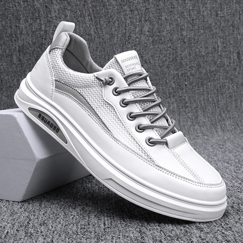 Giày sneaker nam chất liệu da cao cấp kết hợp lưới thoáng khí, phong cách trẻ trung năng động 2023