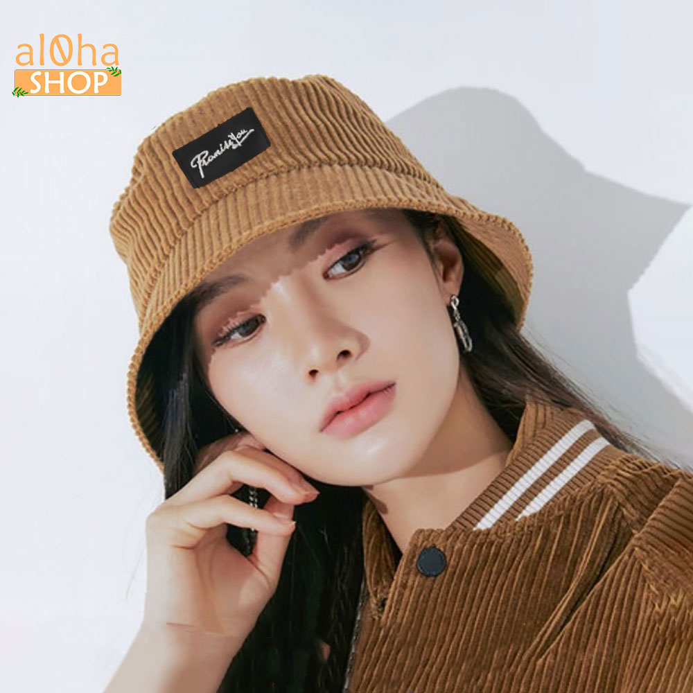 Mũ tai bèo Ulzzang - Nón bucket vải nhung tăm Unisex nam nữ - al0ha Shop