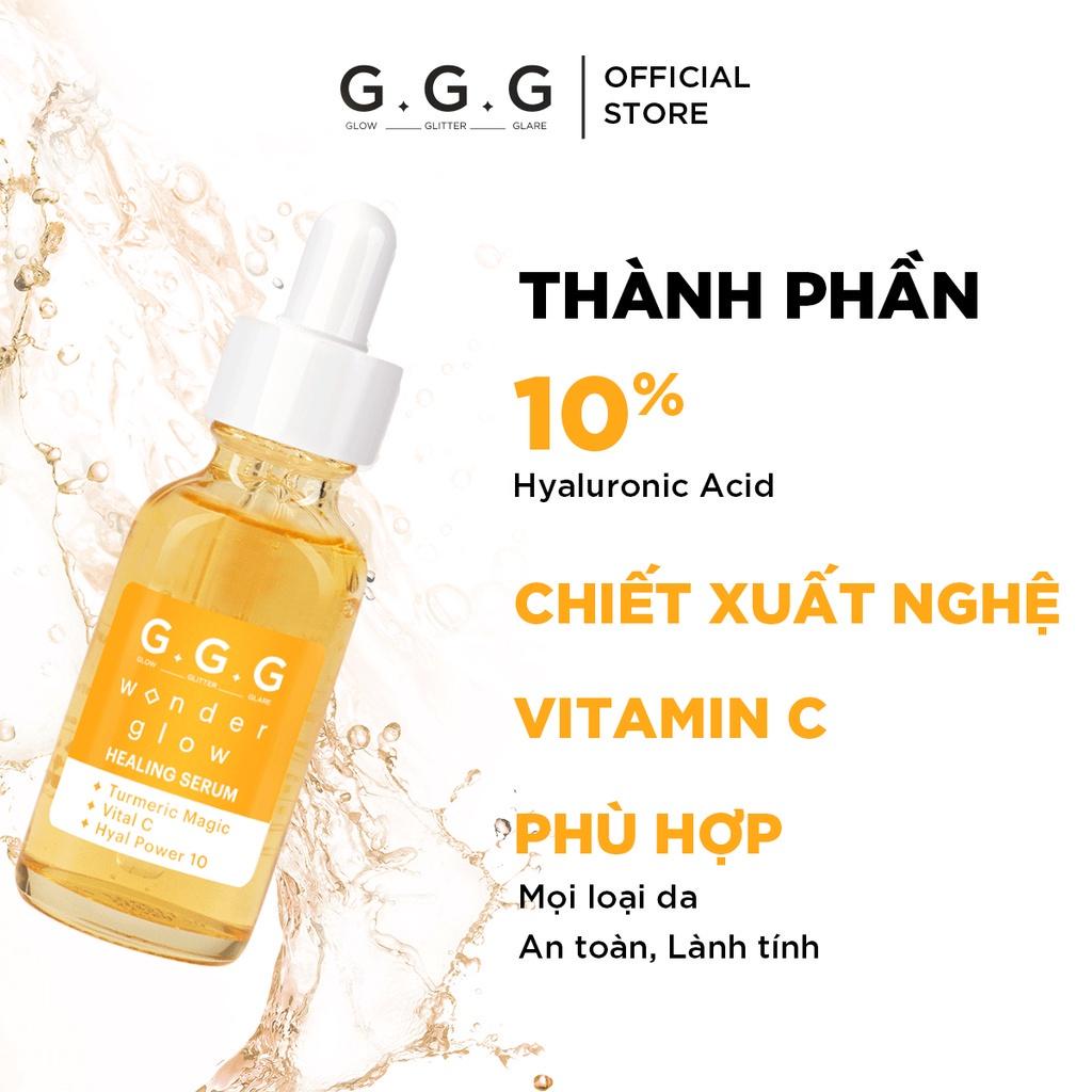 Tinh Chất HA &amp; Vitamin C Dưỡng Sáng Mờ Thâm Mụn GGG Wonder Glow Healing Serum 30ml