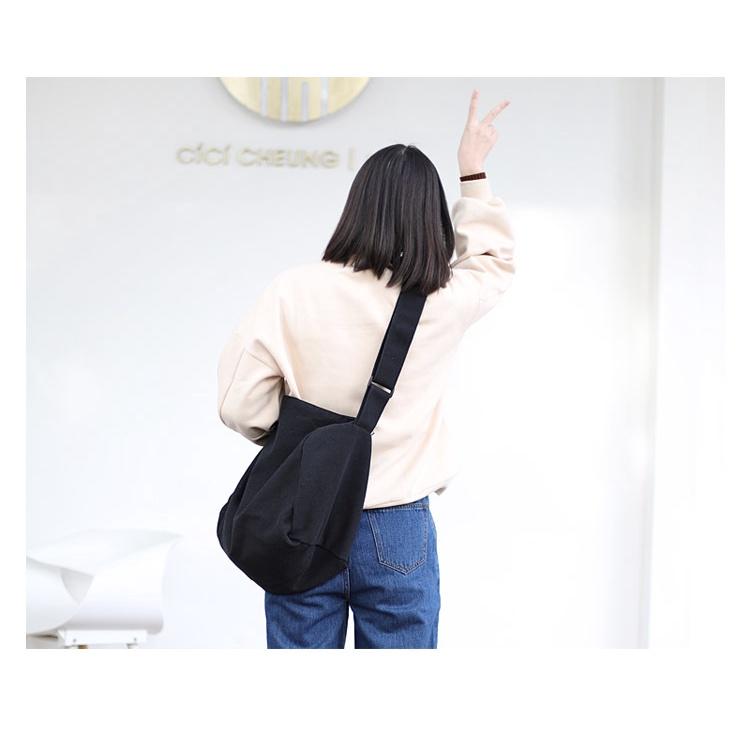 Túi tote, Túi đeo chéo nam nữ, thời trang phong cách trẻ trung giá rẻ vải canvas đeo chéo đi hoc đi chơi unisex TDC020