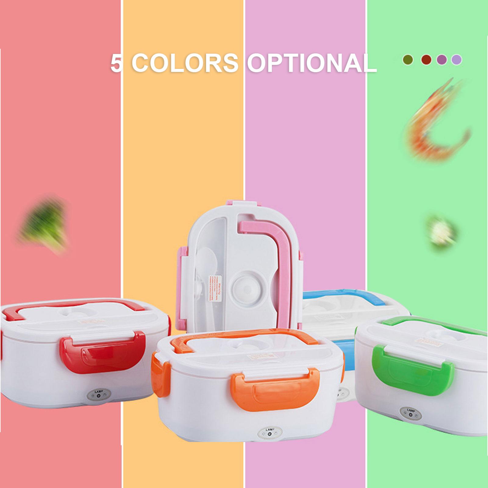 Hộp cơm Bento hai trong một có thể hâm nóng bằng điện, chất liệu thép không gỉ
