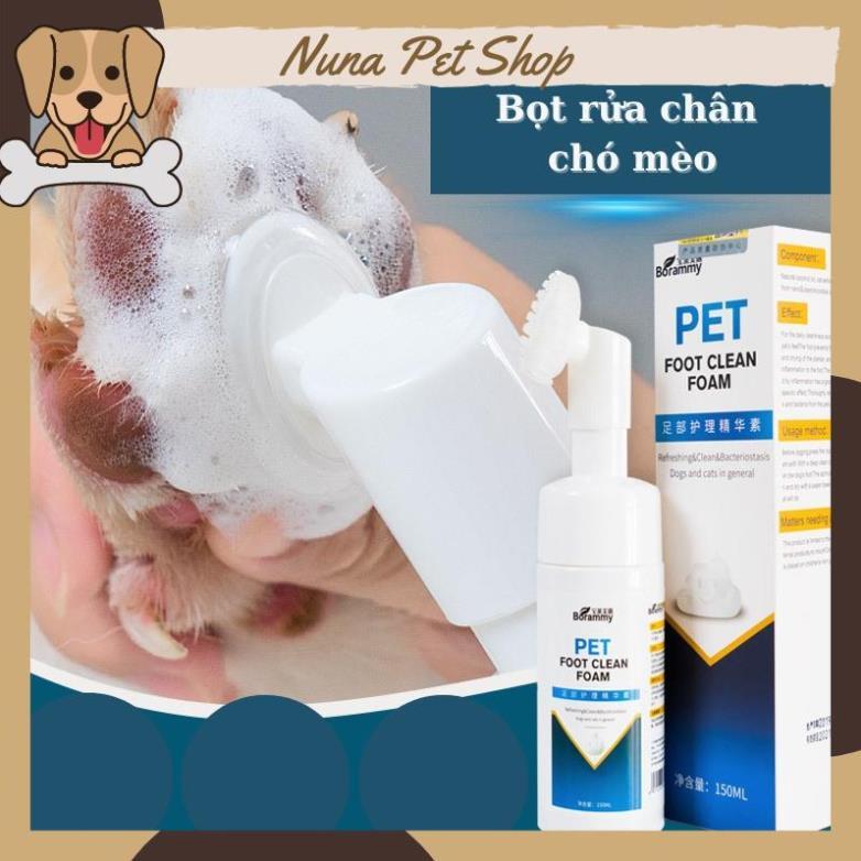 Bọt rửa chân cho chó mèo Borammy 150ml (Dụng cụ làm sạch bàn chân cho thú cưng)