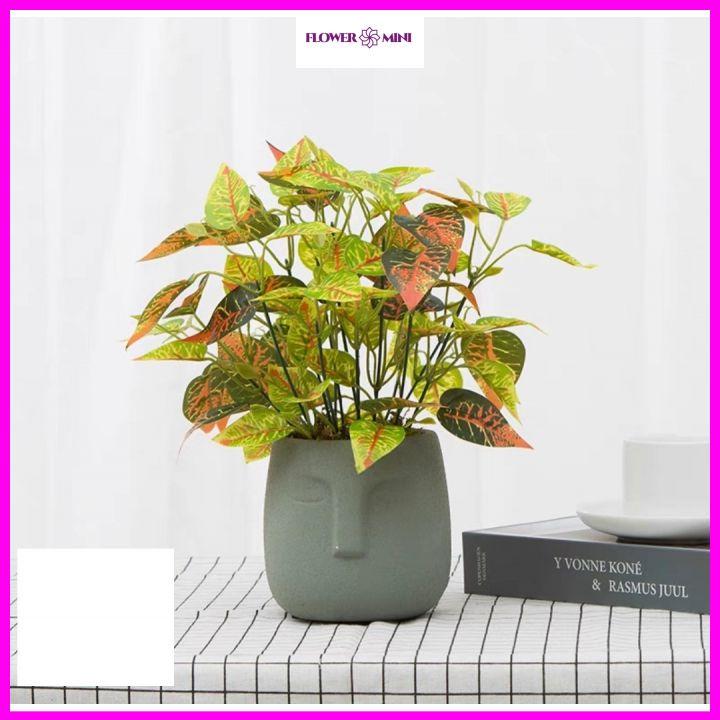 Chậu cây giả để bàn học, bàn làm việc, kệ tủ decor trang trí nhà cửa, văn phòng công ty, nhà hàng xanh mát CG-01