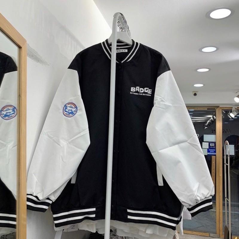 Áo khoác dù bomber jacket in chữ BADGE, chất dù 2 lớp mịn mát,phong cách Hàn Quốc năng động