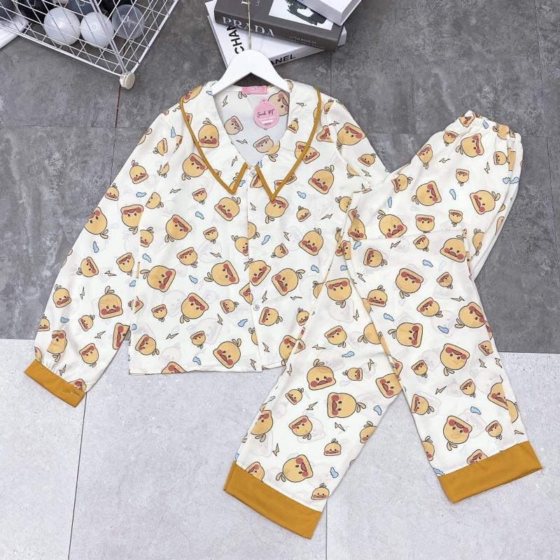 Đồ bộ nữ tay dài, đồ bộ mặc nhà chất liệu mango size dưới 65kg