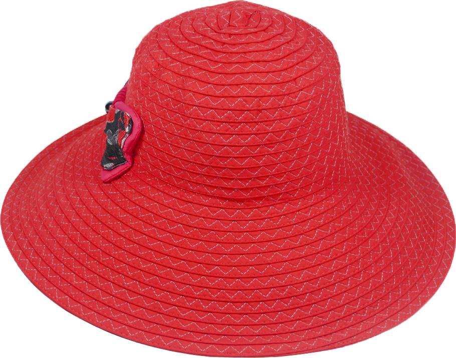 Mũ đi biển rộng vành dành cho nữ dễ thương, vành rộng 11cm chống nắng tốt, gắn nơ hoa đẹp, chất liệu vải kết hợp polyester thời trang phong cách - Màu đỏ