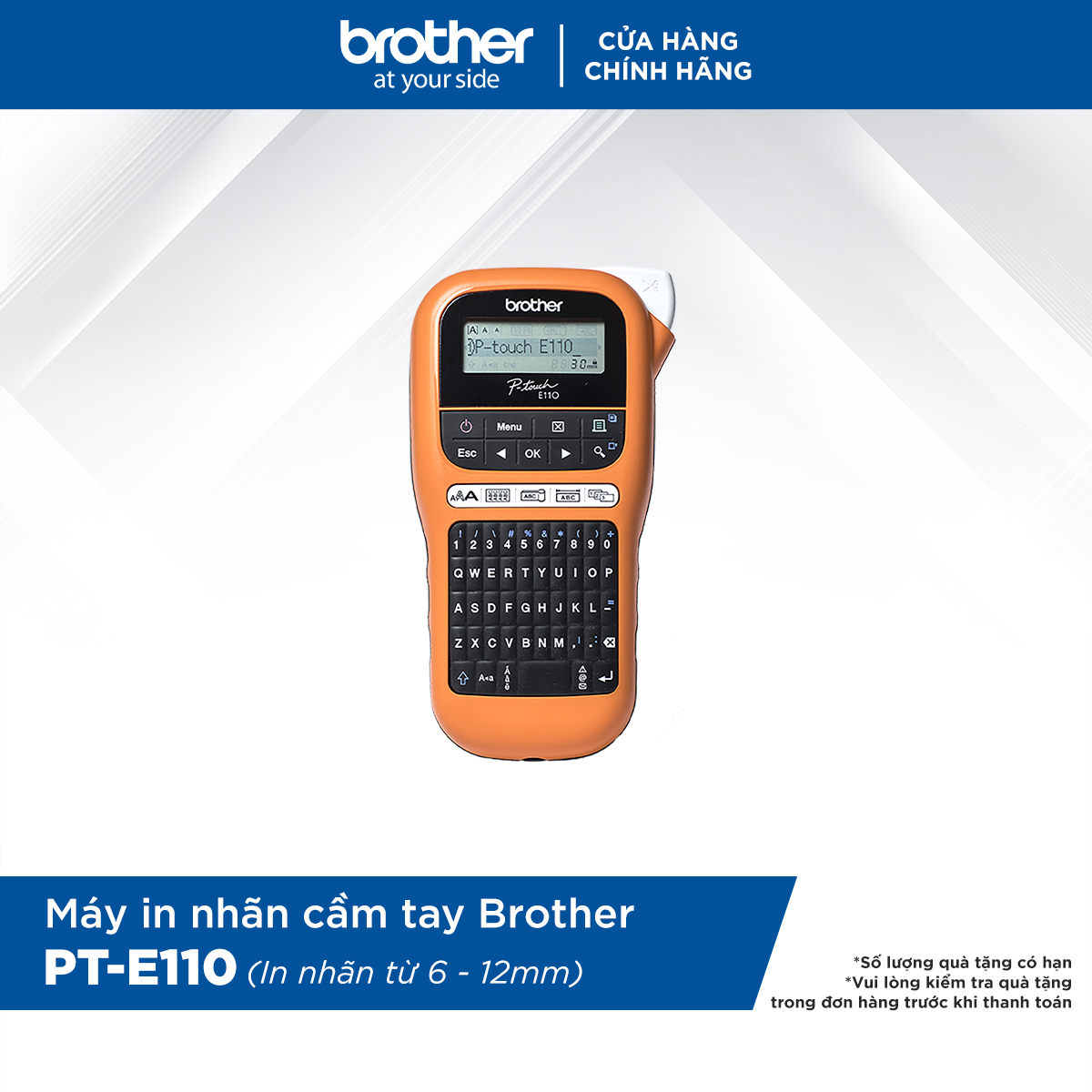 Máy in nhãn cầm tay Brother PT-E110 - Hàng chính hãng