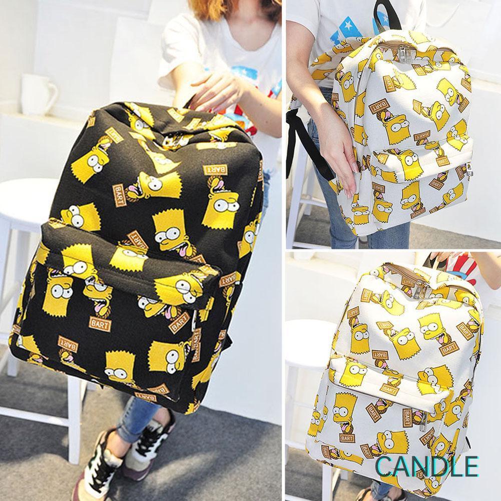 Balo Canvas Unisex In Họa Tiết Hoạt Hình