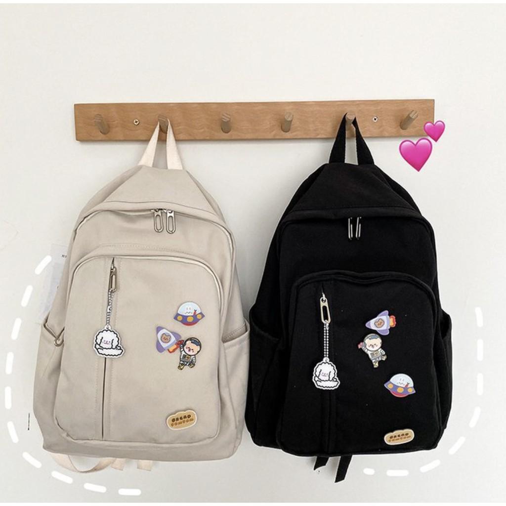 BL85-86/Balo Ulzzang nhiều ngăn đựng laptop 14inch tiện lợi đi học - tặng Sticker Cute Đính Kèm