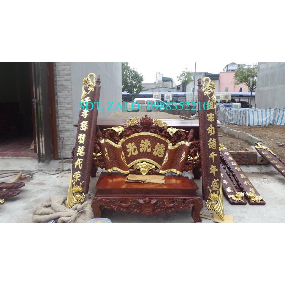 Bộ cuốn thư câu đối rồng gỗ