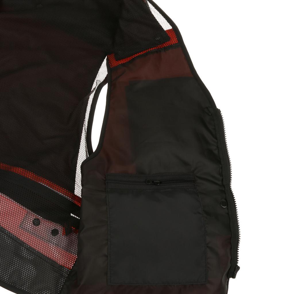 Multi-Pocket Fishing Vest Photography Waistcoat Hunting Jacket - Orange XL