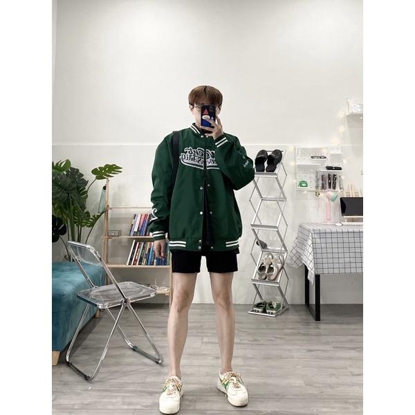 Áo khoác bomber dù xanh trendy-ảnh thật tại shop