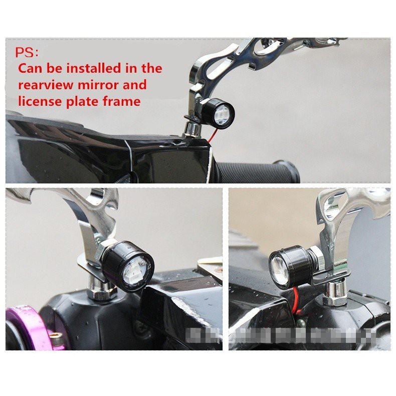 Bộ 2 đèn mini trang trí gắn chân gương kính xe máy chống nước loại đẹp lắp các xe