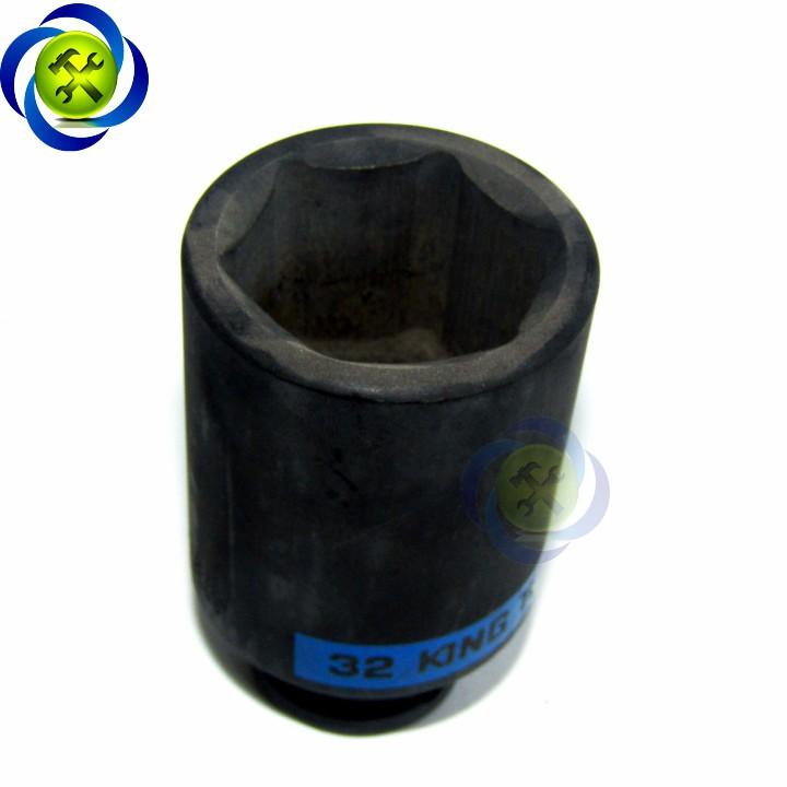 Tuýp đen dài 32mm Kingtony 443532 loại 1/2 6 cạnh dài 80mm