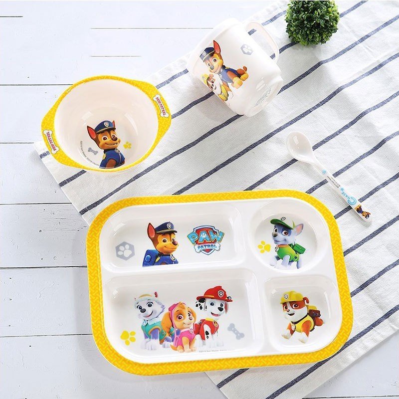 Set 4 món chén, dĩa phần, muỗng và ly uống nước hình chú chó cứu hộ Dog Paw Patrol  cho các bé ăn uống - 140P7NWW6632