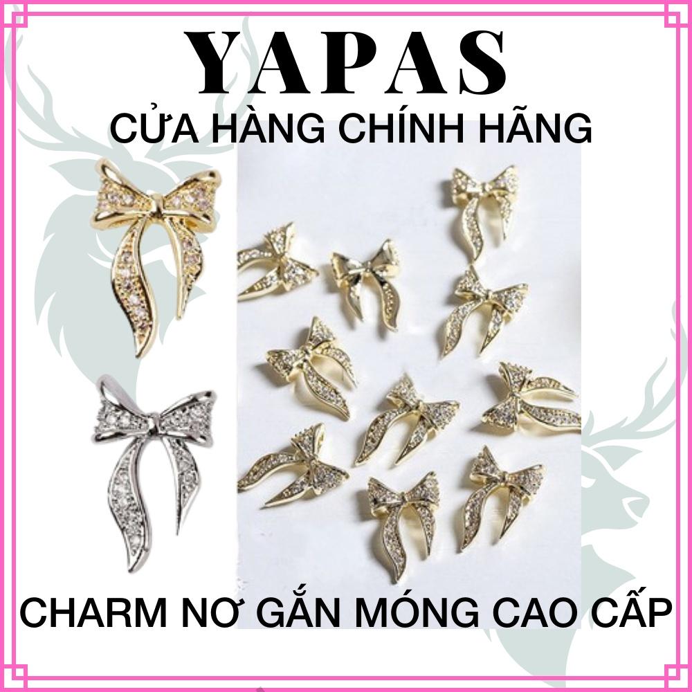 Charm nơ gắn móng cao cấp, Cham nơ gắn nhẫn, đính khuyên tai đẹp, phụ kiện nail hình nơ trắng, nơ vàng