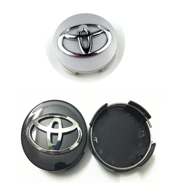 Logo chụp mâm, ốp lazang bánh xe ô tô Toyota đường kính 62mm - Nhựa ABS