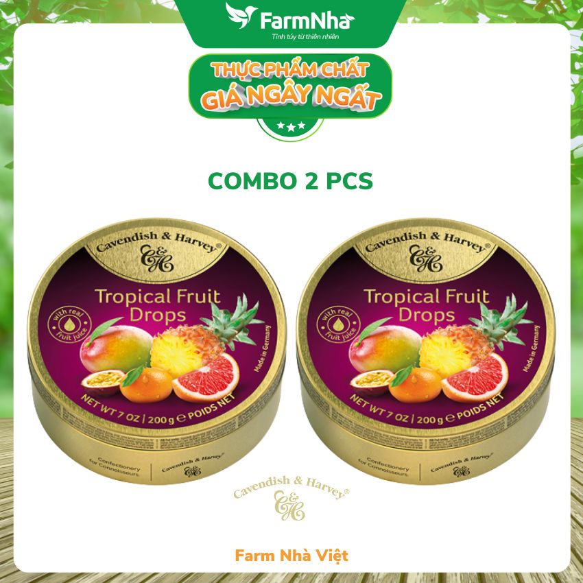 Kẹo trái cây Cavendish & Harvey vị TROPICAL FRUIT 200gr - Hương vị tự nhiên tuyệt vời từ Đức