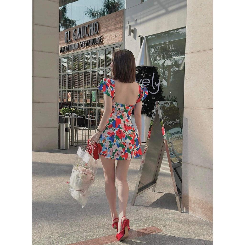 ĐẦM BÔNG CỔ VUÔNG TAY KIỂU DÁNG XÒE CÓ MÚT NGỰC HÀNG THIẾT KẾ CAO CẤP NHÉ CÁC NÀNG IU ƠI