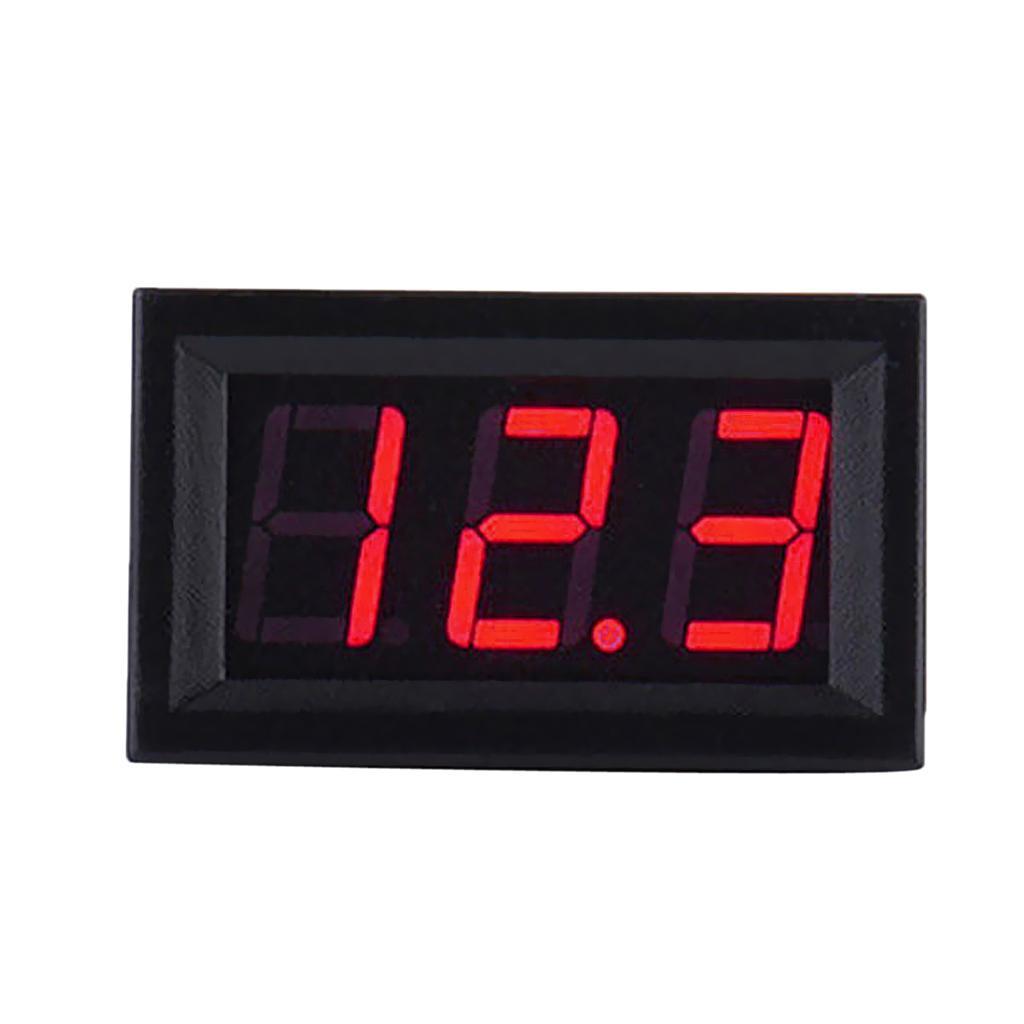 2 Pcs 2 Wire DC5-120V Red LED 3-Digit Display Voltmeter Volt Meter Panel Red