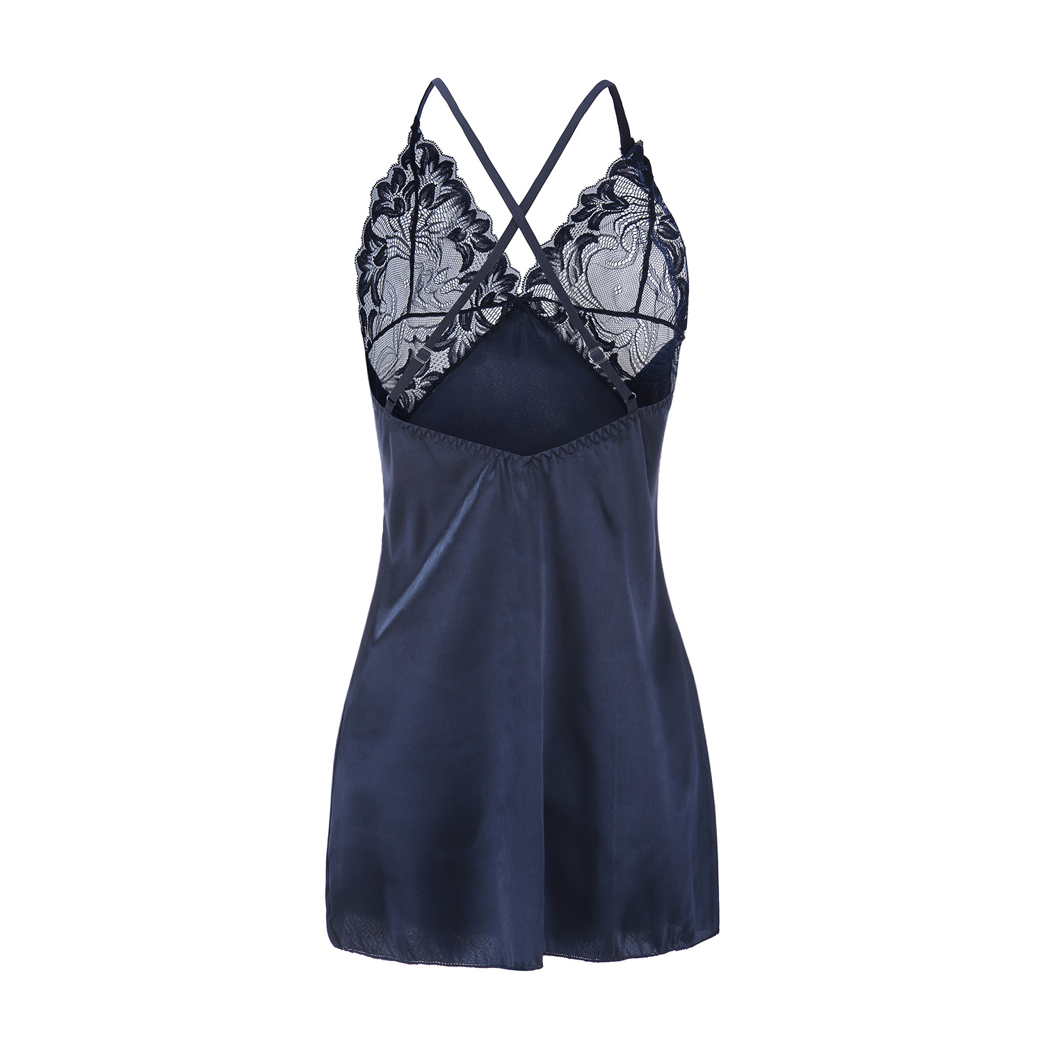 Đầm ngủ, váy ngủ vải lụa bóng cao cấp sexy có dây lưng đan chéo nhiều size từ 42-68kg LYEN014