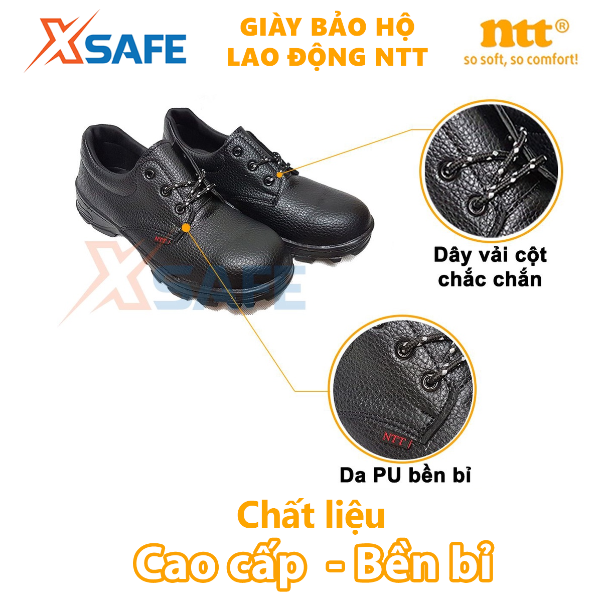 Giày bảo hộ lao động NTT Giày bảo hộ chống đinh chống va đập dùng cho nhà xưởng, công trường - chính hãng