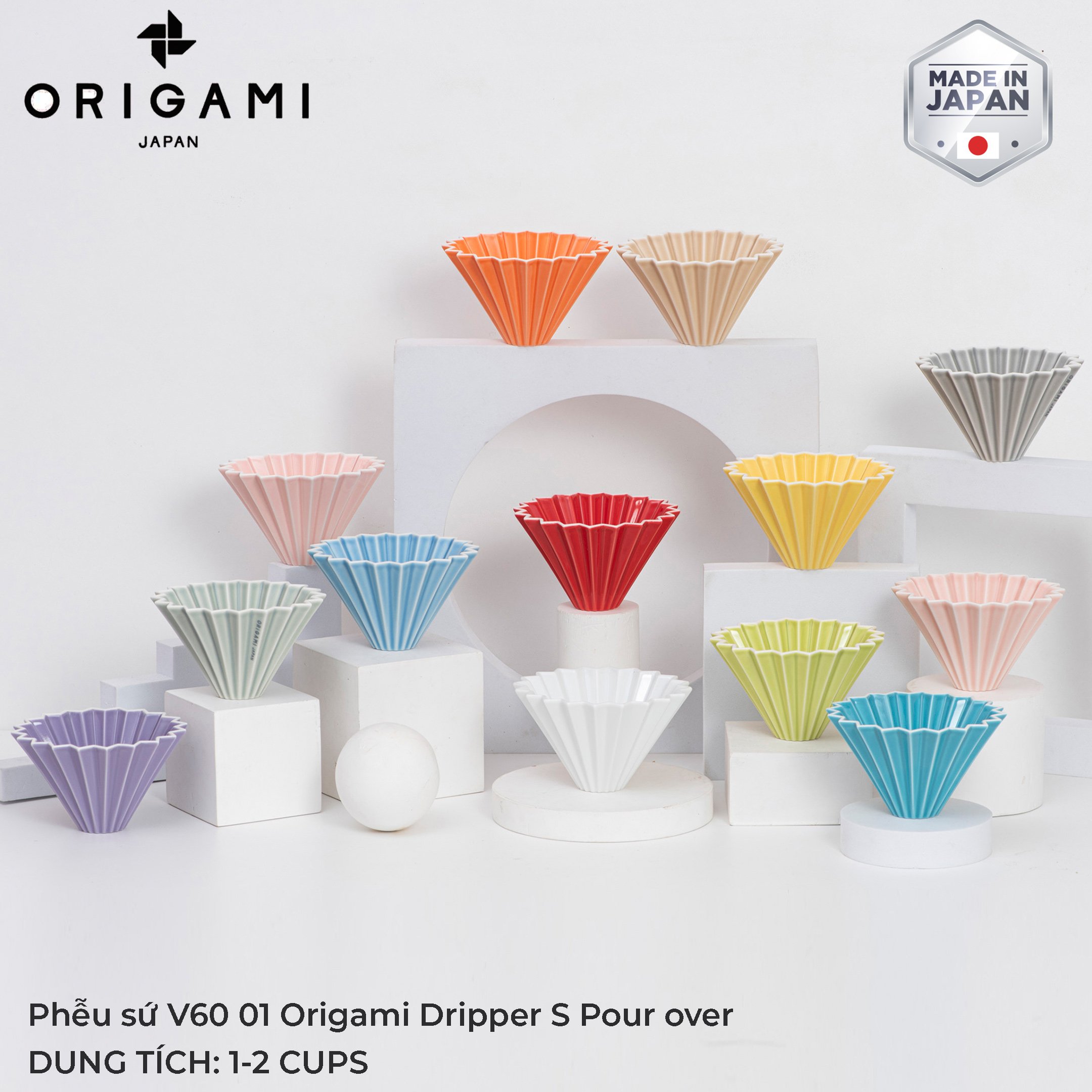 Phễu sứ V60 01 Origami Dripper S Pour over