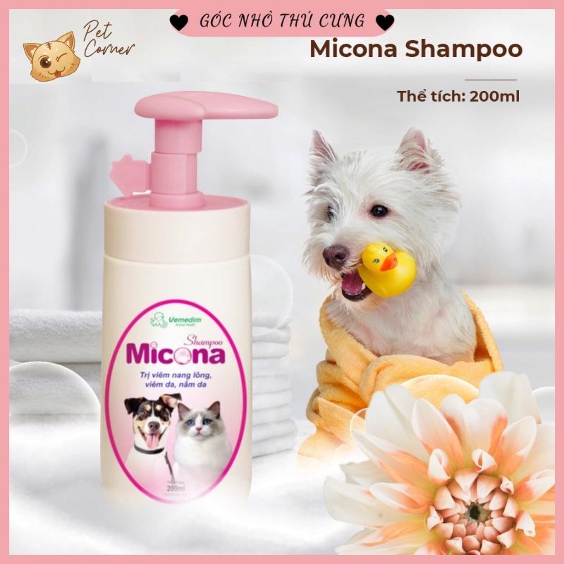 Sữa tắm cho chó mèo viêm nang lông, viêm da, nấm da Micona 200ml
