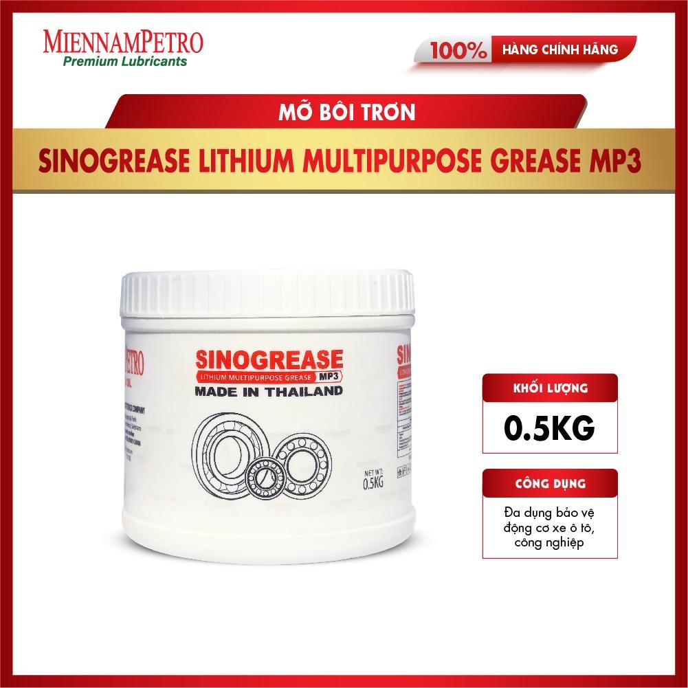 Mỡ Bôi Trơn MiennamPetro Sinogrease Lithium Multipurpose Grease MP3 0.5Kg Đa Dụng Bảo Vệ Động Cơ Xe Ô Tô, Công Nghiệp