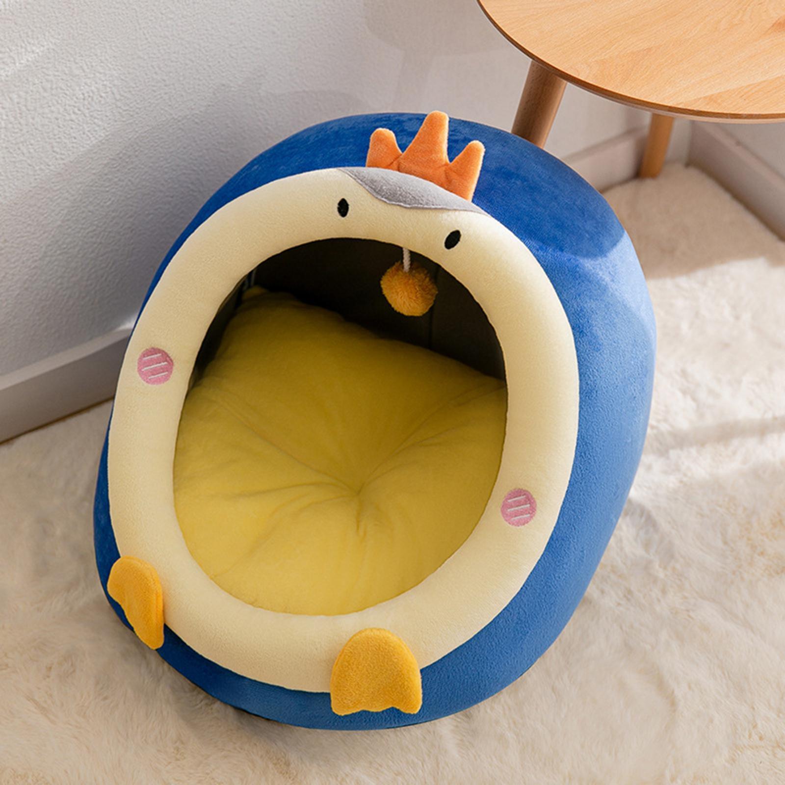 Semi Enclosed Warm Pet House Cat Bed, Pet Sleeping Bed, Comfortable Cat House for Kittens or Small Dogs Indoor Outdoor