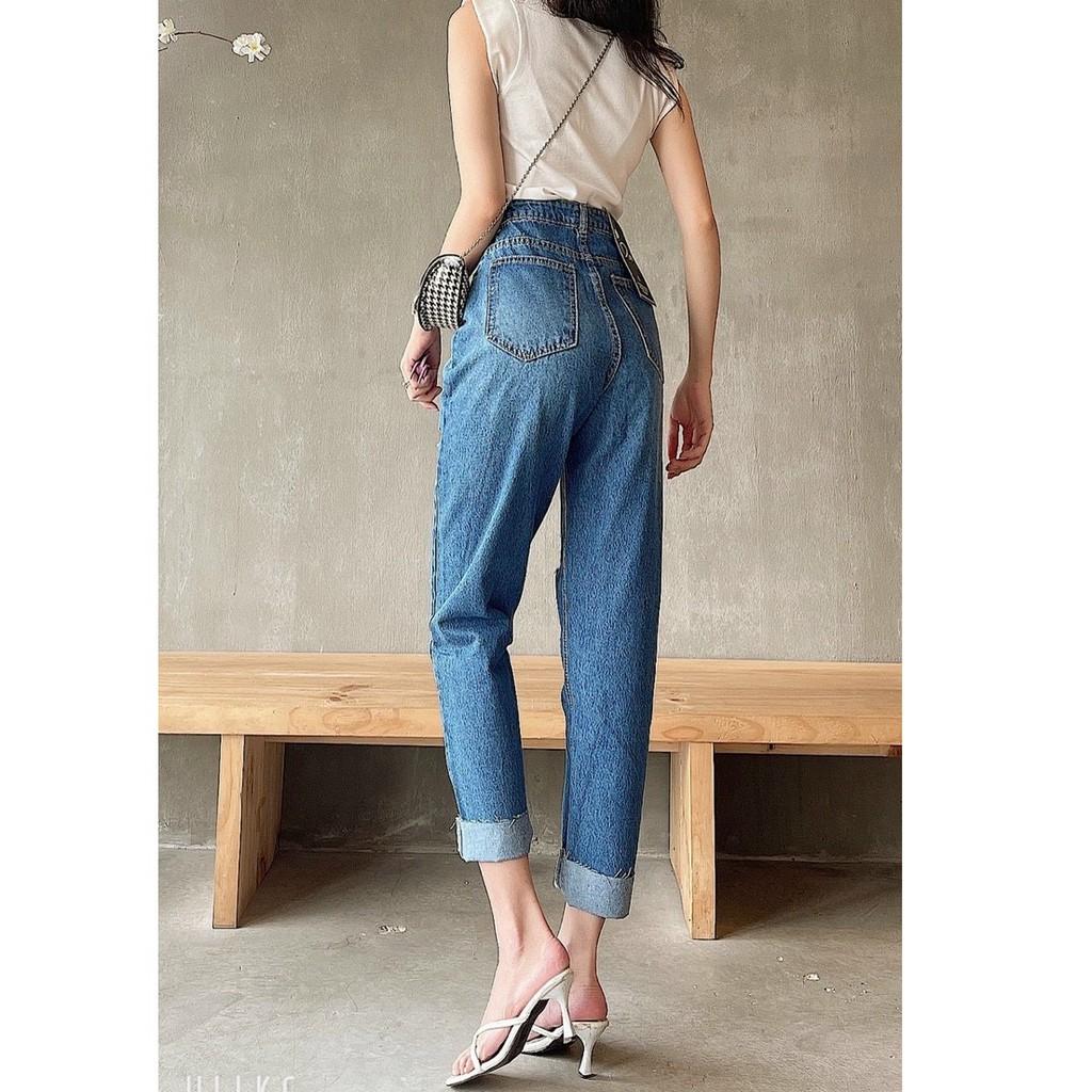 Quần jean baggy rách gối JBG5014