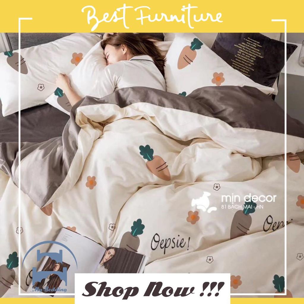 Set Chăn Ga Gối Cotton Living Cao Cấp (Ảnh Thật)