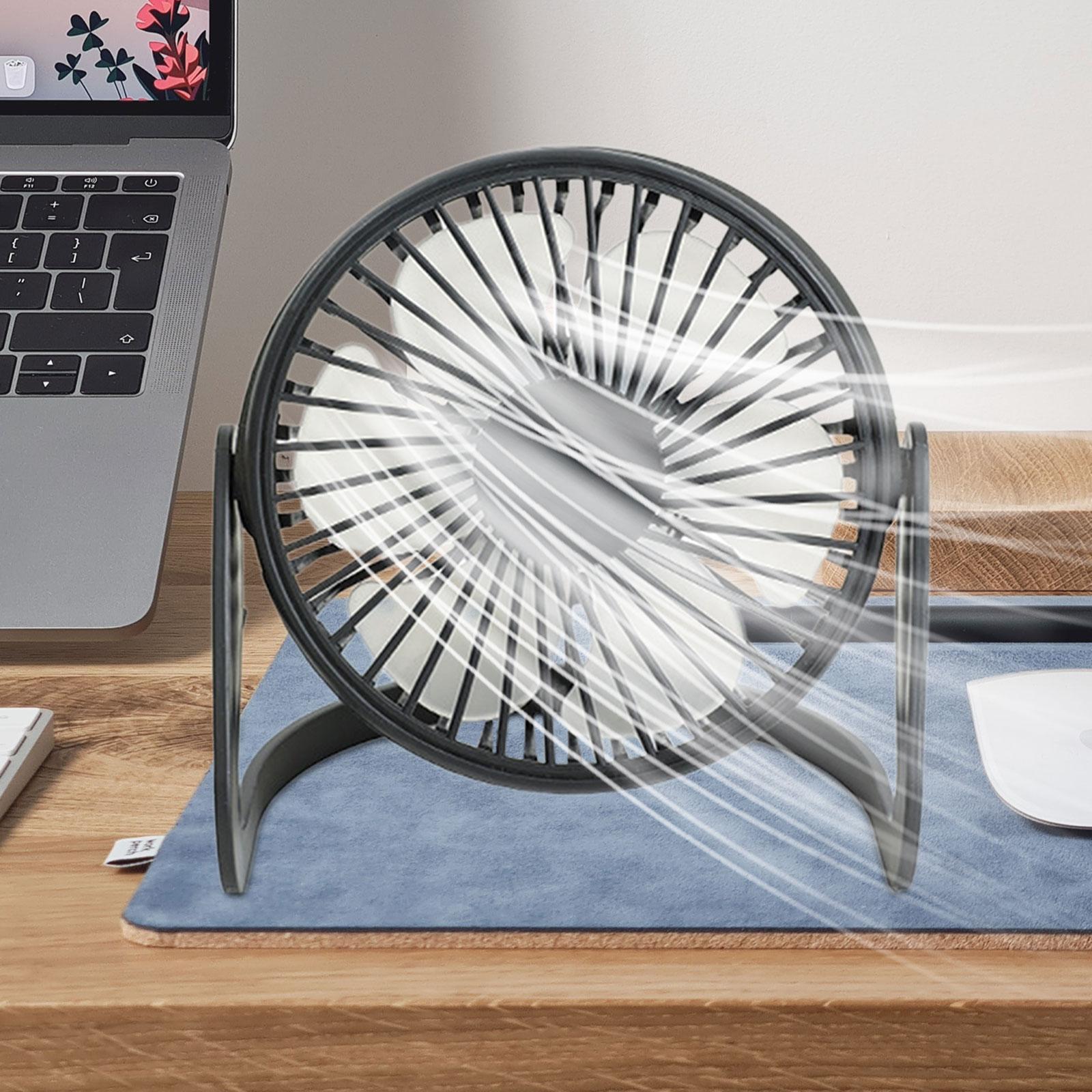 Small Desk Fan, Cooling Mini Fan, Speed Adjustable Rechargeable Quiet Portable Desktop Personal Fan Table Fan for Office Desktop Dorm Car Home