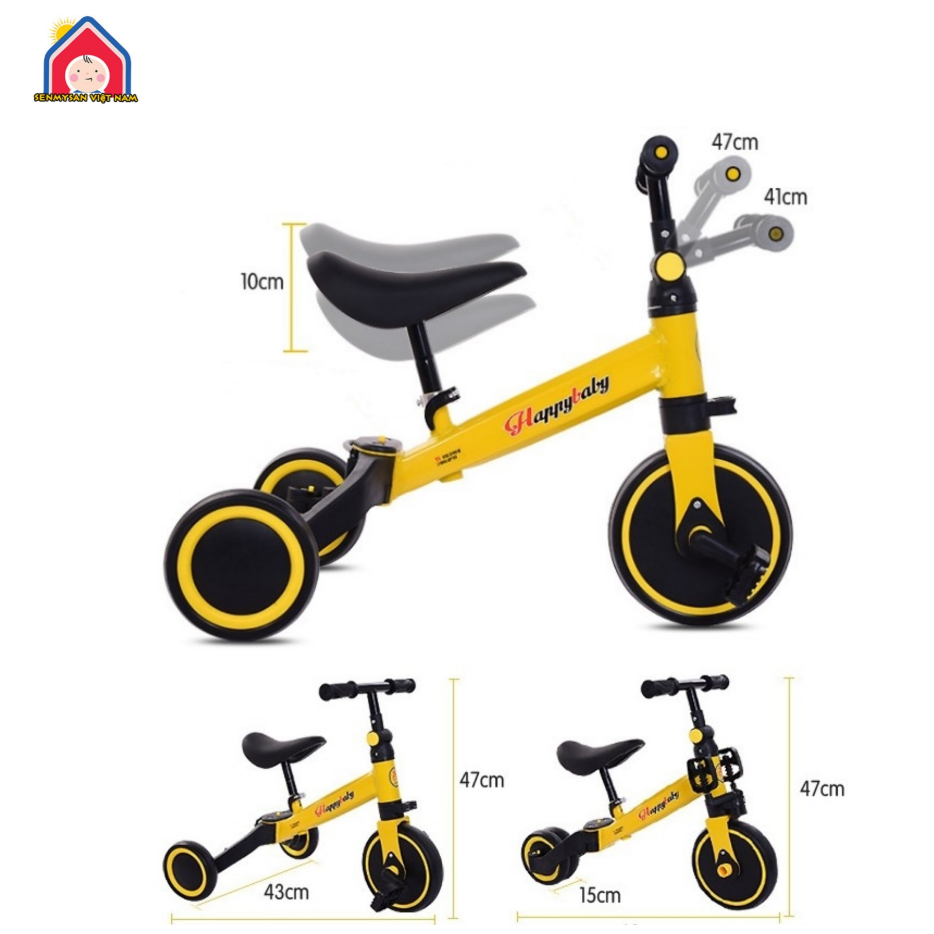 Xe đạp ba bánh xe chòi chân xe thăng bằng 3in1 Sport cho bé